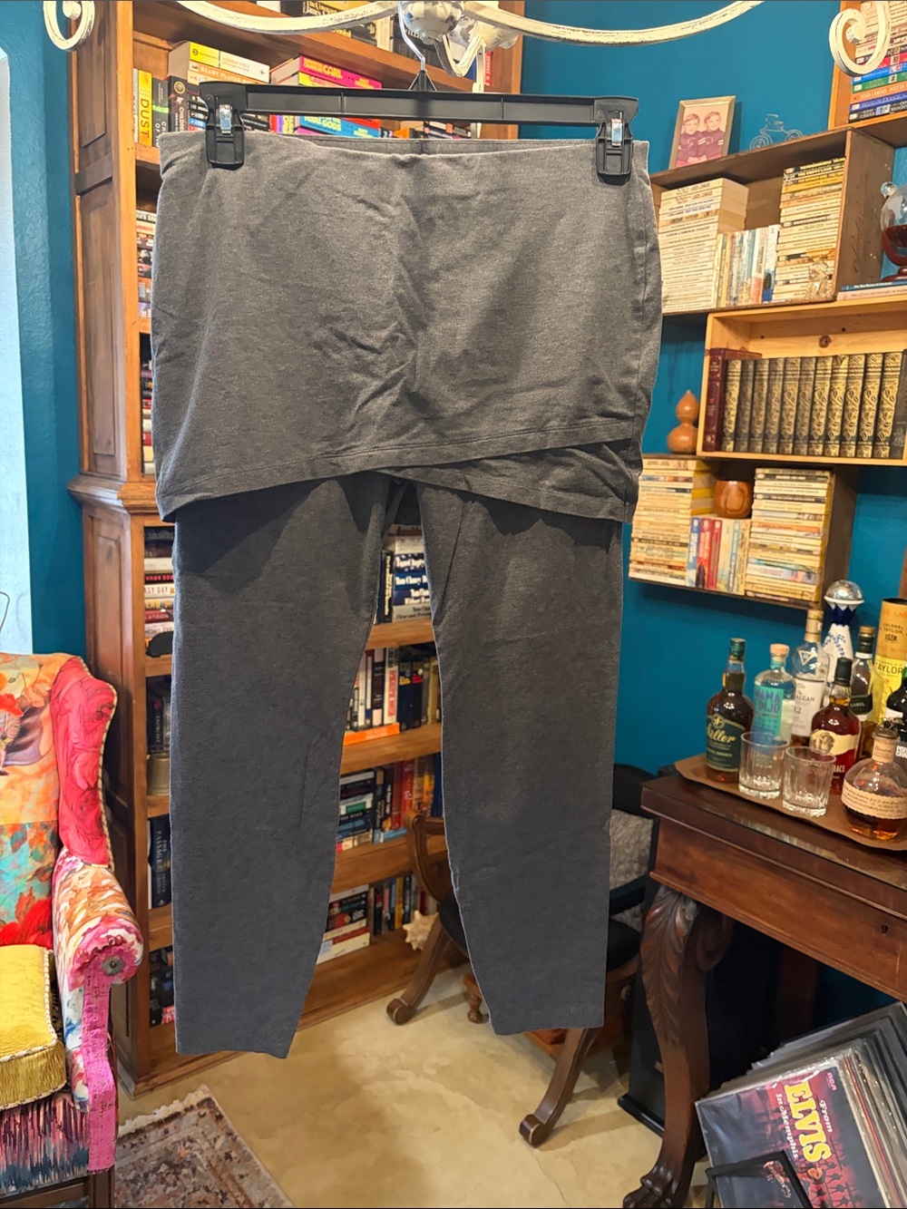 CAbi Charcoal Gray Skirted Leggings